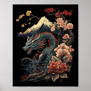 Affiche Japonais esthétique Dragon japonais Art japonais T
