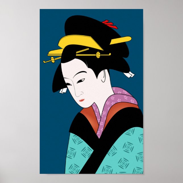 Affiche Japonais Geisha kimono art mignon (Devant)