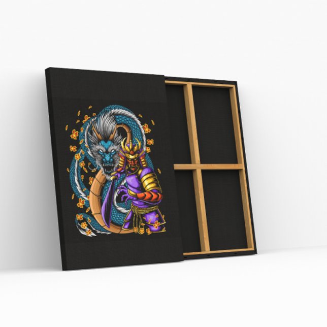 Affiche Japonais Samurai Guerrier et Dragon (Créateur téléchargé)