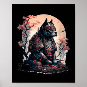 Affiche Japonais Samurai Ninja Chien Tatouage Graphique Po