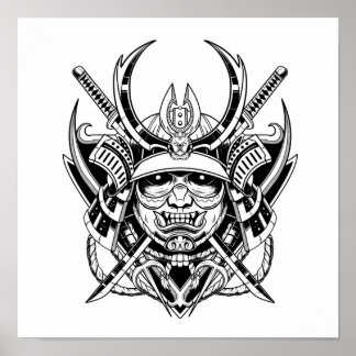 Affiche Japonais Samurai Warrior