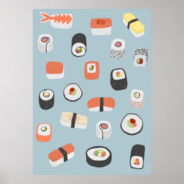 Affiche Japonais Sushi Nigiri Maki (Devant)