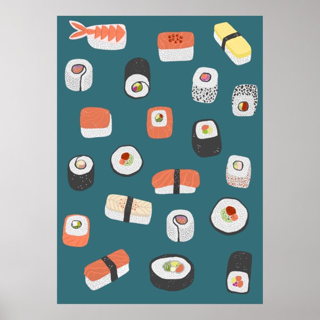 Affiche Japonais Sushi Nigiri Maki (Devant)