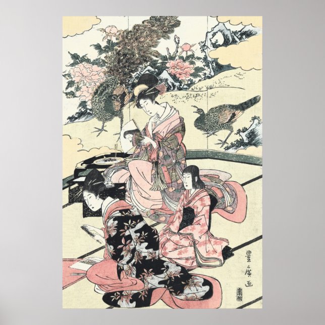 Affiche Japonais Ukiyo-e Daimyo aucun okuzashiki par (Devant)