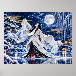 Affiche japonaise Onnagata Snow Moon