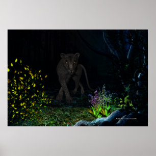 Affiche Jaquar noir dans les bois Imprimer