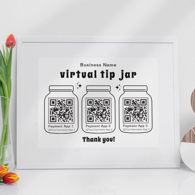 Affiche Jar de conseil virtuel avec 3 code QR (Créateur téléchargé)