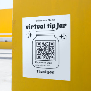 Affiche Jar de conseil virtuel avec code QR