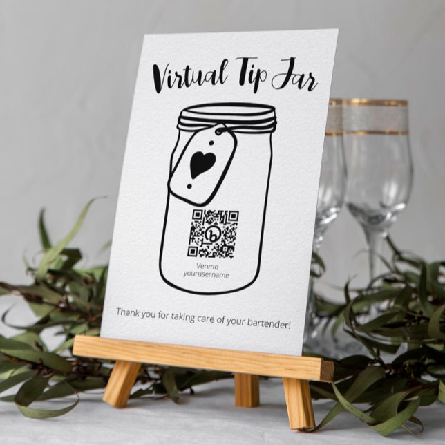 Affiche Jar de conseil virtuel mariage avec code QR (Créateur téléchargé)