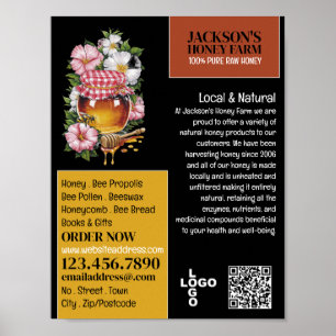 Affiche Jar de miel - Beeyard, Honey Farm Publicité