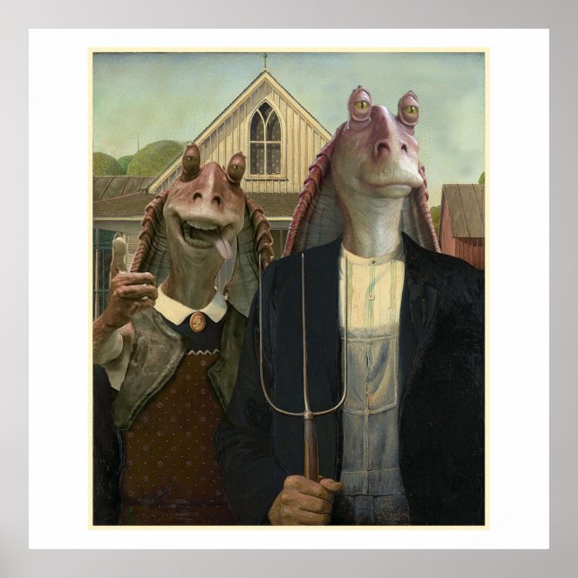 Affiche Jar Jar Binks American Binks inspiré par Star W (Devant)