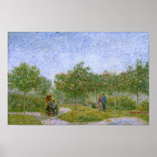 Affiche Jardin à Montmartre avec Amoureux, Vincent van Gog