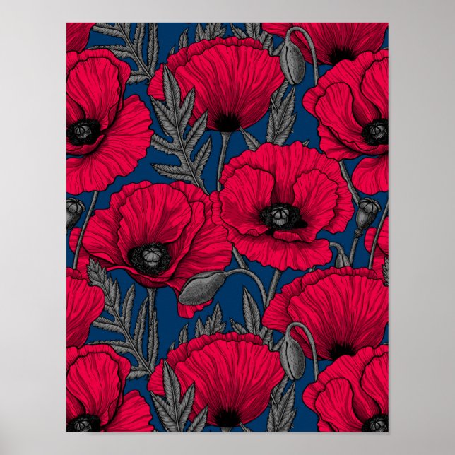 Affiche Jardin à pavot nocturne (Devant)