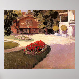 Affiche Jardin à Yerres, peinture d'art fin,