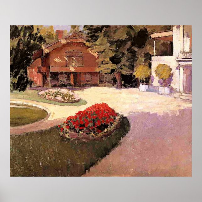 Affiche Jardin à Yerres, peinture d'art fin, (Devant)