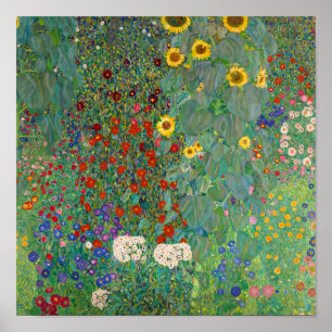 Affiche Jardin agricole avec tournesol par Gustav Klimt