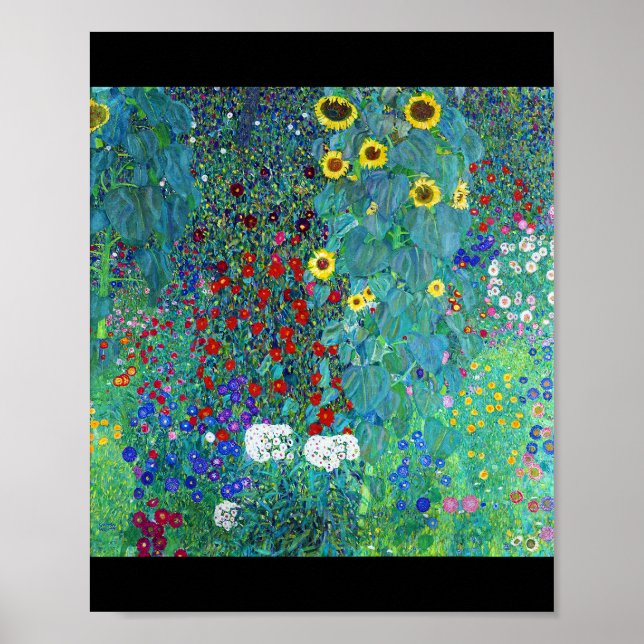 Affiche Jardin agricole avec tournesols, Gustav Klimt (Devant)