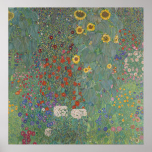Affiche Jardin agricole avec tournesols - Gustav Klimt