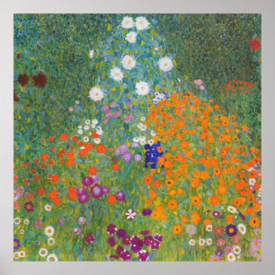 Affiche Jardin agricole avec tournesols — Gustav Klimt