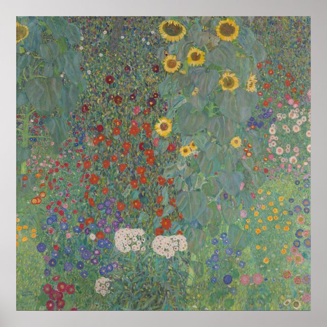 Affiche Jardin agricole avec tournesols — Klimt (Devant)