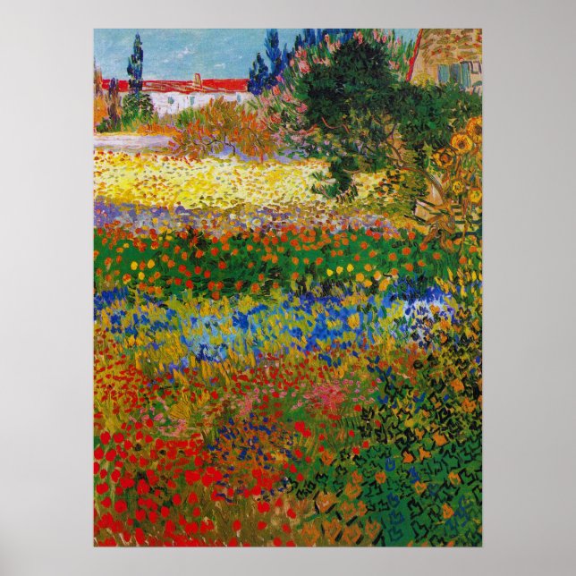 Affiche Jardin aux fleurs, Van Gogh (Devant)