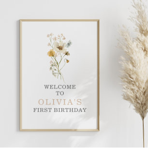 Affiche Jardin bohème de fleurs sauvages pour le premier a