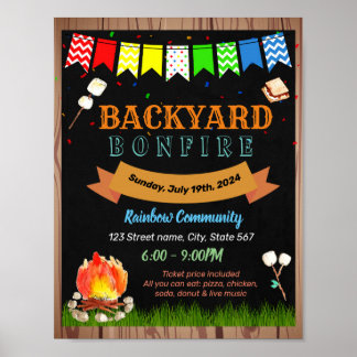 Affiche Jardin bonfire enseignant modèle de l'école