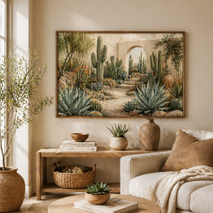 Affiche Jardin botanique du désert Cactus et plantes succu