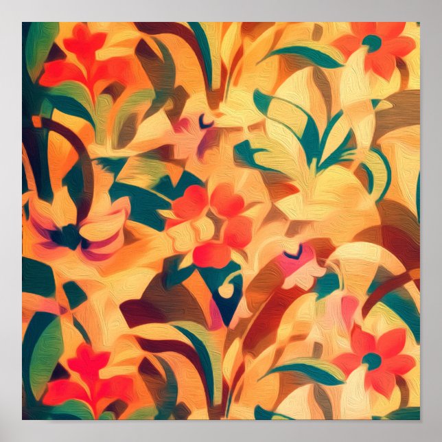Affiche Jardin botanique floral clair Art fin (Devant)