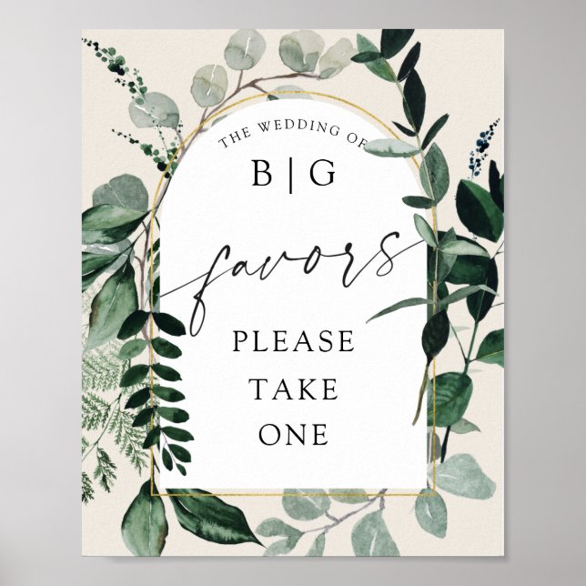 Affiche Jardin botanique mariage beige faveurs signe de ta (Devant)