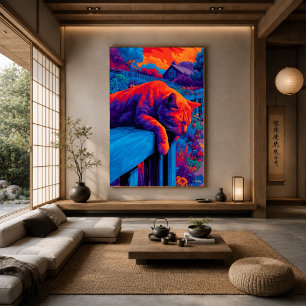Affiche Jardin coloré d'art mural expressionniste avec cha