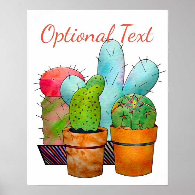 Affiche Jardin coloré de Cactus (Devant)