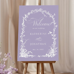 Affiche Jardin d'arche botanique Lavande Mariage Bienvenue