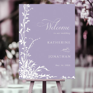 Affiche Jardin d'arche botanique Lavande Mariage Bienvenue