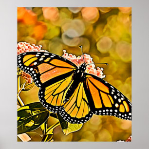 Affiche Jardin d'art papillon monarque