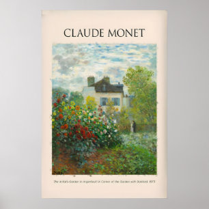 Affiche Jardin d'artiste Monet Argenteuil Dahlias Floral