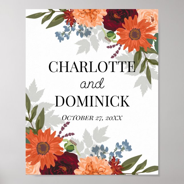 Affiche Jardin d'automne de Bourgogne Mariage floral (Devant)