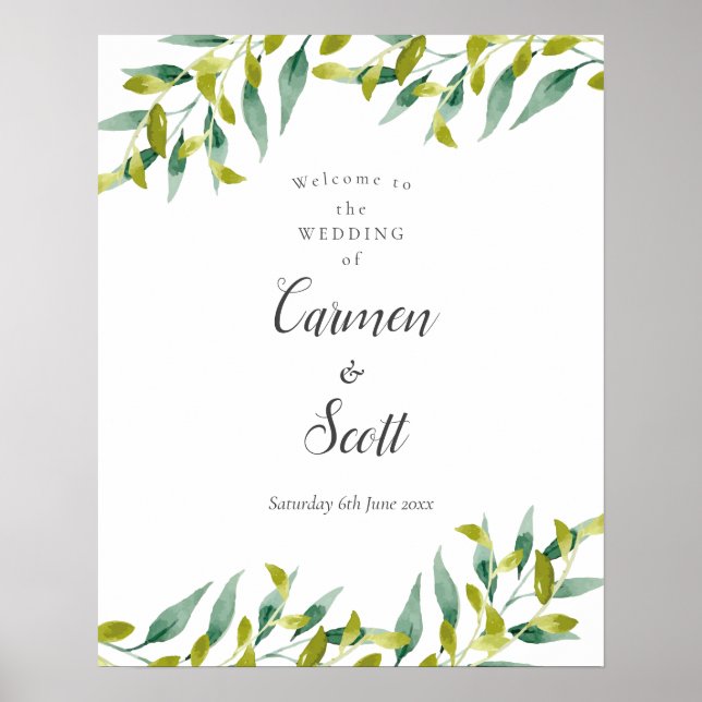 Affiche Jardin de campagne Eucalyptus Verdure Mariage Bien (Devant)
