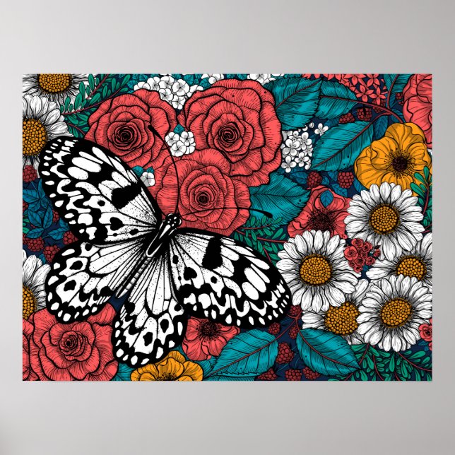 Affiche Jardin de cerf-volant en papier (Devant)