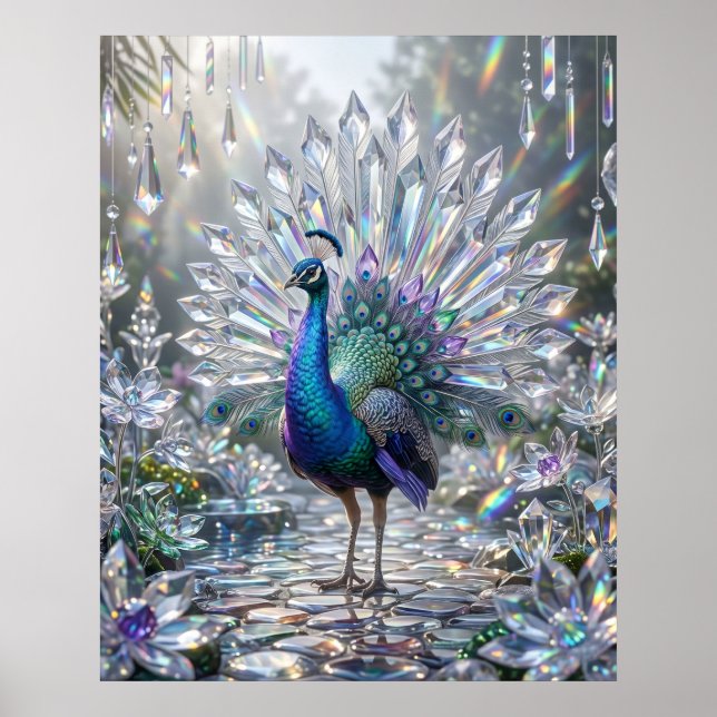 Affiche Jardin de cristal Prism Peacock (Devant)