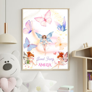 Affiche Jardin de fées magique papillon Enfants