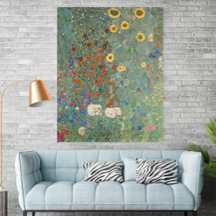Affiche Jardin de ferme de Gustav Klimt avec Tournesols (1