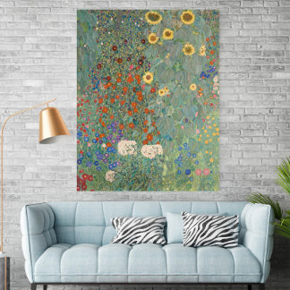 Affiche Jardin de ferme de Gustav Klimt avec Tournesols (1