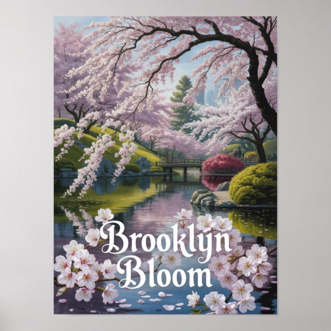 Affiche Jardin de fleurs de cerisier de Brooklyn Bloom (Devant)