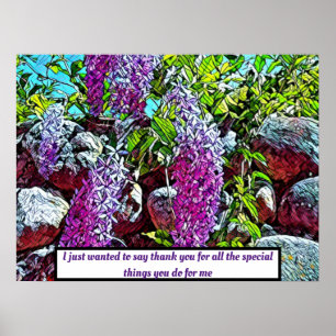 Affiche jardin de fleurs de lilas en fleurs