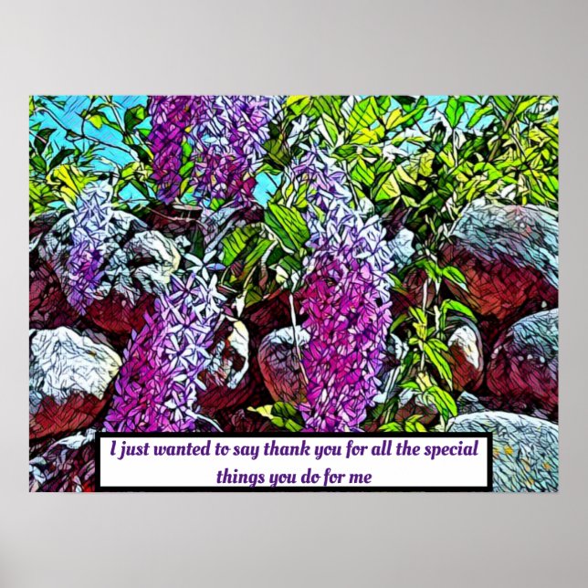 Affiche jardin de fleurs de lilas en fleurs (Devant)