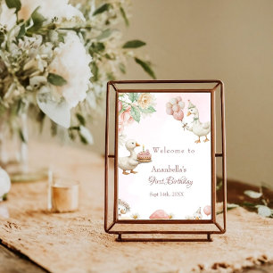 Affiche Jardin de fleurs d'oie soie Champignons 1er annive