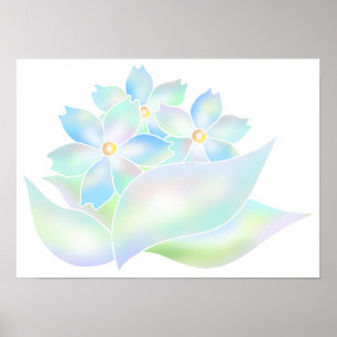 Affiche Jardin de fleurs enveloppé de lumière.