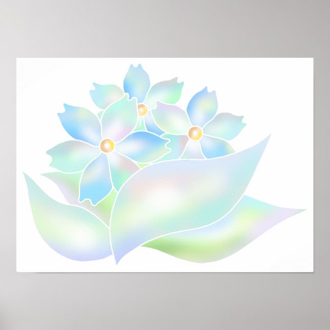 Affiche Jardin de fleurs enveloppé de lumière. (Devant)