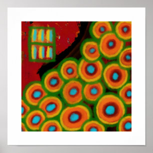 Affiche Jardin de fleurs, peinture numérique abstraite
